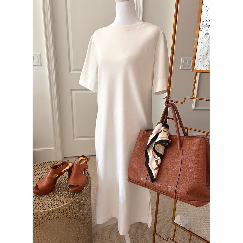 Prologue Cream Short-Sleeve Midi Dress